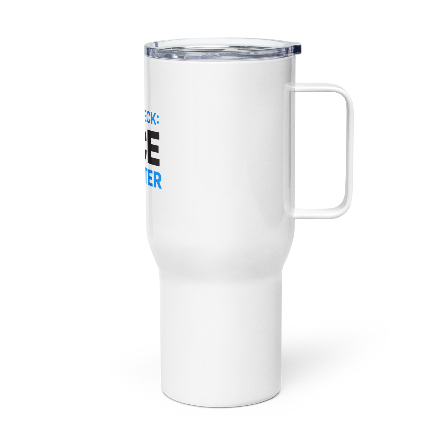 Fact Check Travel mug with a handle