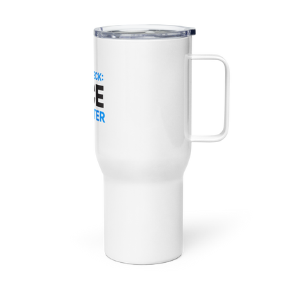 Fact Check Travel mug with a handle